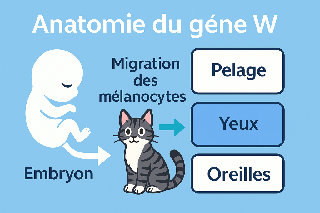 Chat Blanc aux Yeux Bleus : Races, Surdité & Guide Complet chat blanc anatomie du gène W