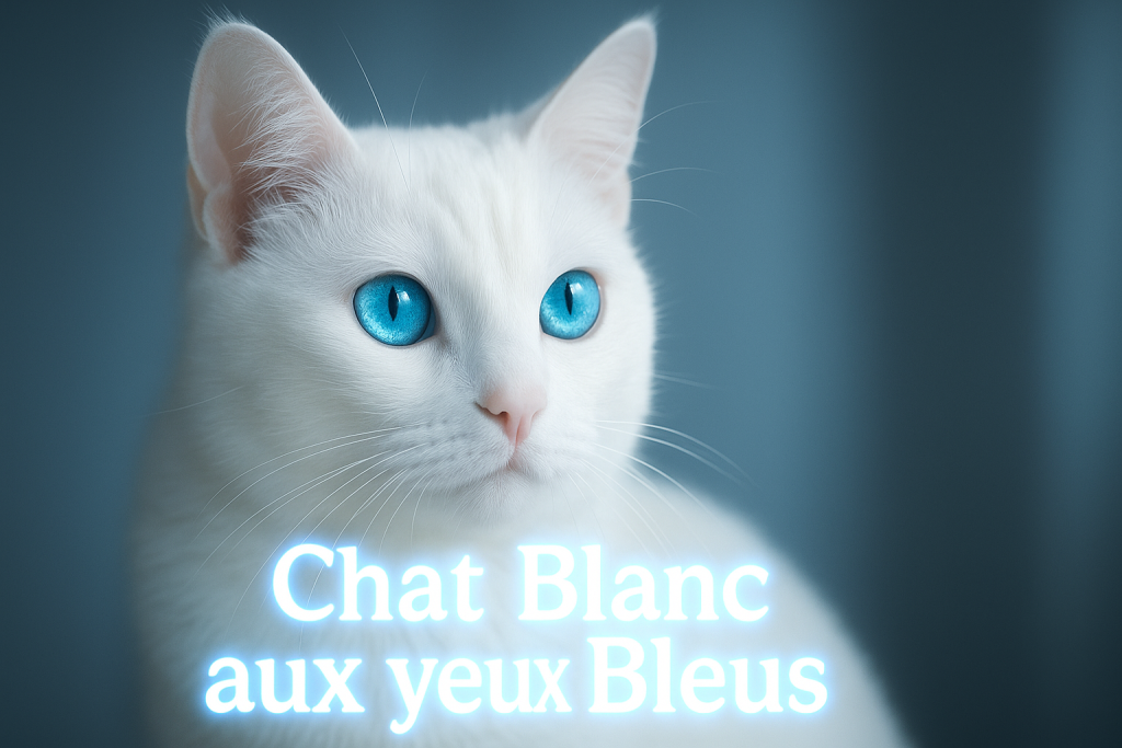 chat blanc aux yeux bleus