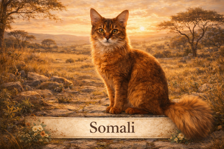 Le chat Somali : le petit renard qui va te faire craquer (et squatter ton canapé) Somali race de chat du continent d'Afrique