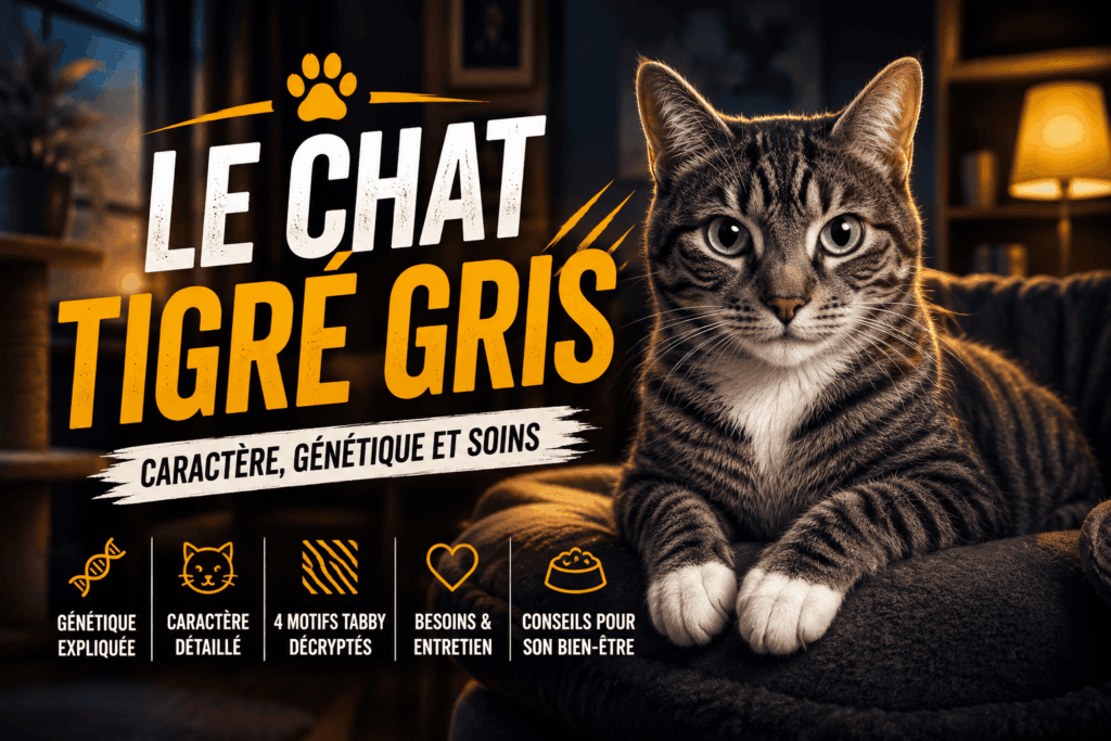 chat tigré gris comme Berlioz